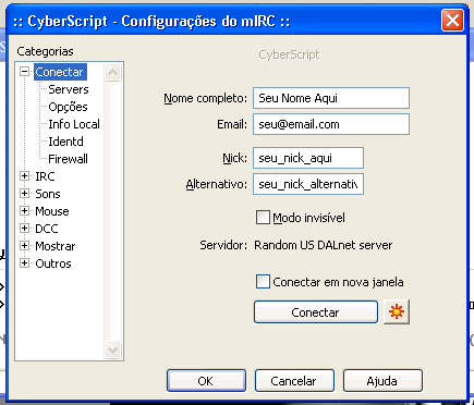Alteração do Nome nas configurações do CyberScript